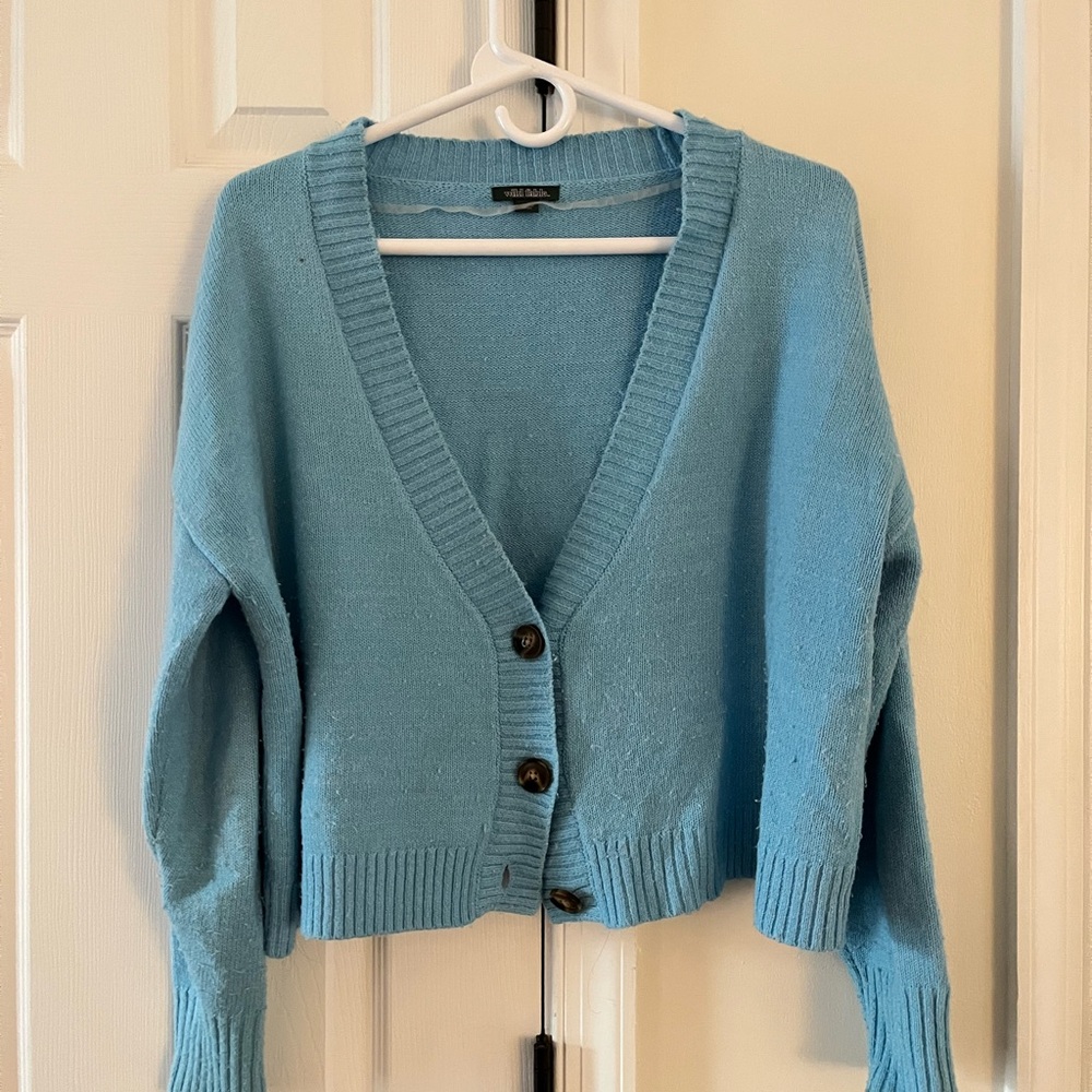 Wild Fable Sky Blue Button-Up Cardigan